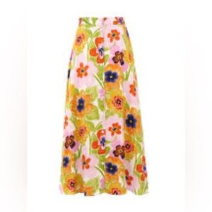 Floral satin skirt